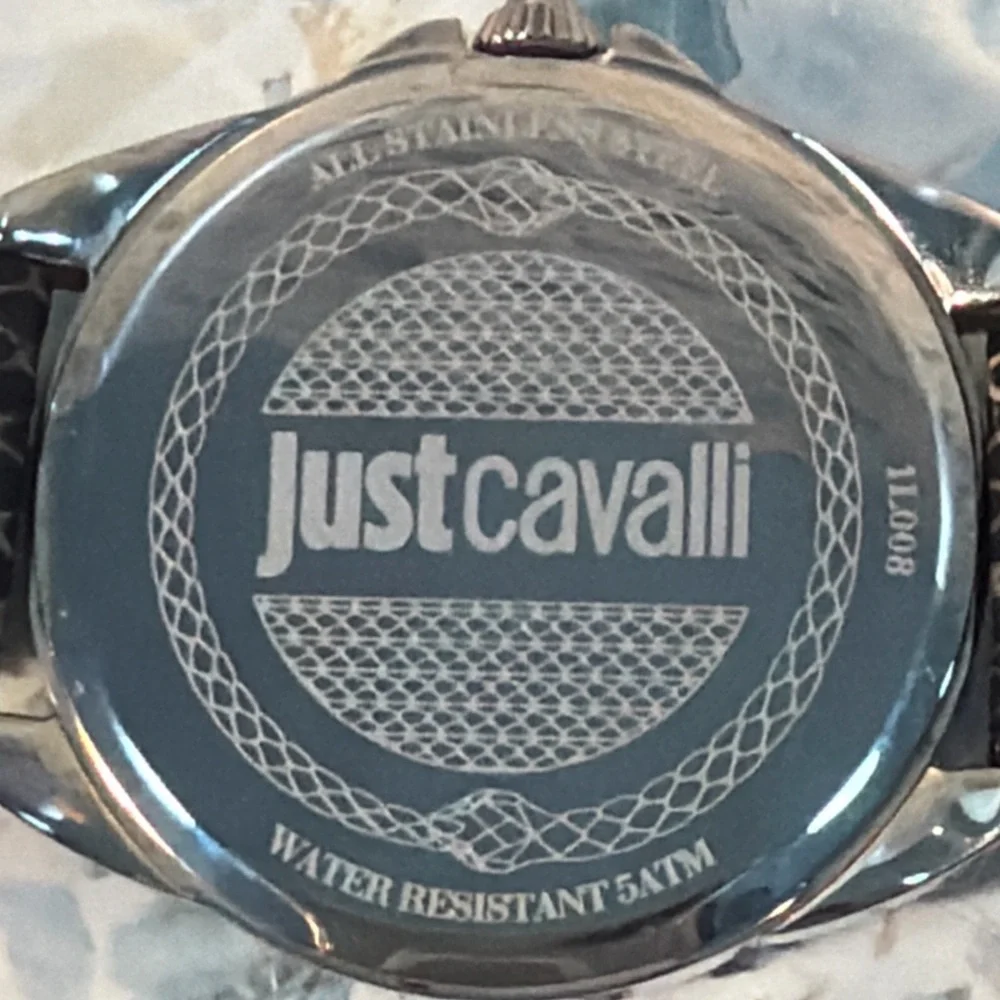 Just Cavalli Snake Print Leather Watch Silver Tone Statement Dial - Picture 4 of 4